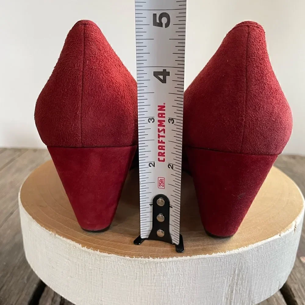 BCBGeneration Red Leather Wedge Heels Size 8M EUC